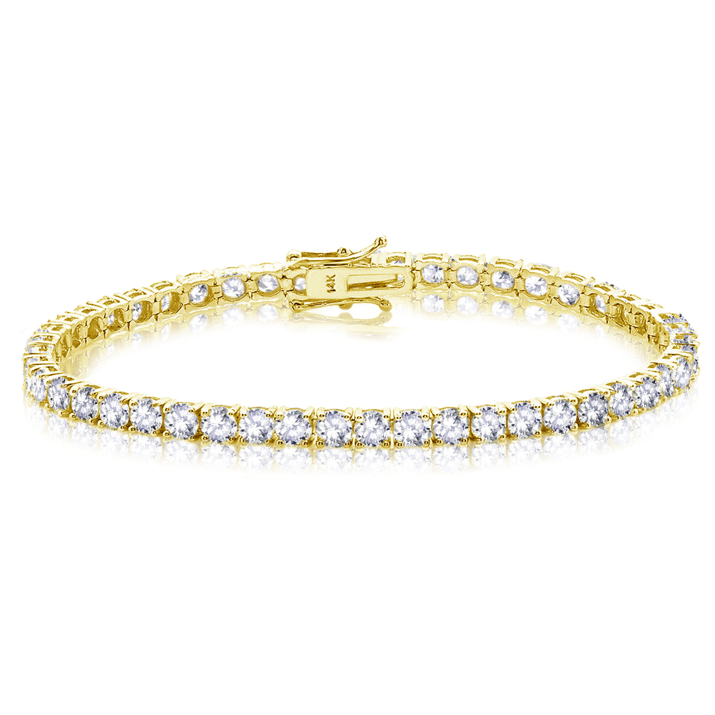 8.5 ct - 14k White, Rose or Yellow Gold Brilliant Round Diamonds Tennis Bracelet