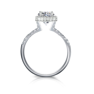 Platinum, White, or Yellow Gold Princess Cut Natural Diamond  Engagement Bridal Ring