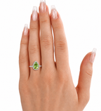 1.8ct Platinum & Green Peridot Diamond Halo Ring