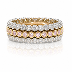 Platinum 18K Rose Gold Natural  Fancy Pink & Colorless Diamonds Bezel Set Band  -