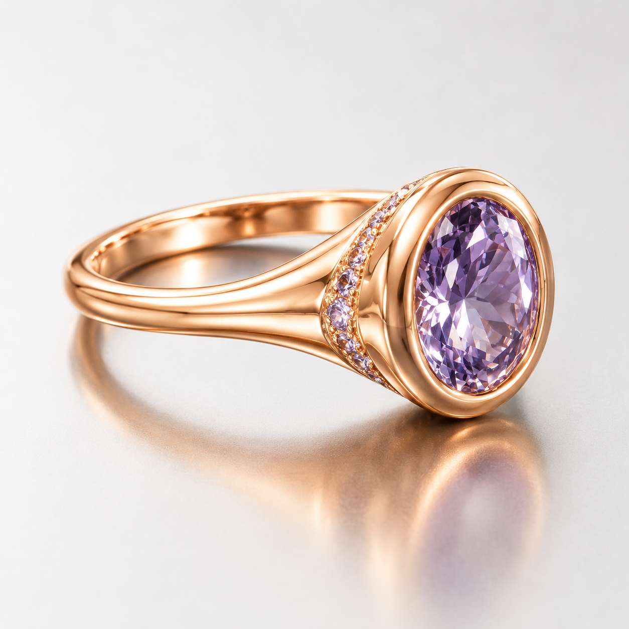 14k Rose Gold Purple Spinel & Pink Sapphires Ring