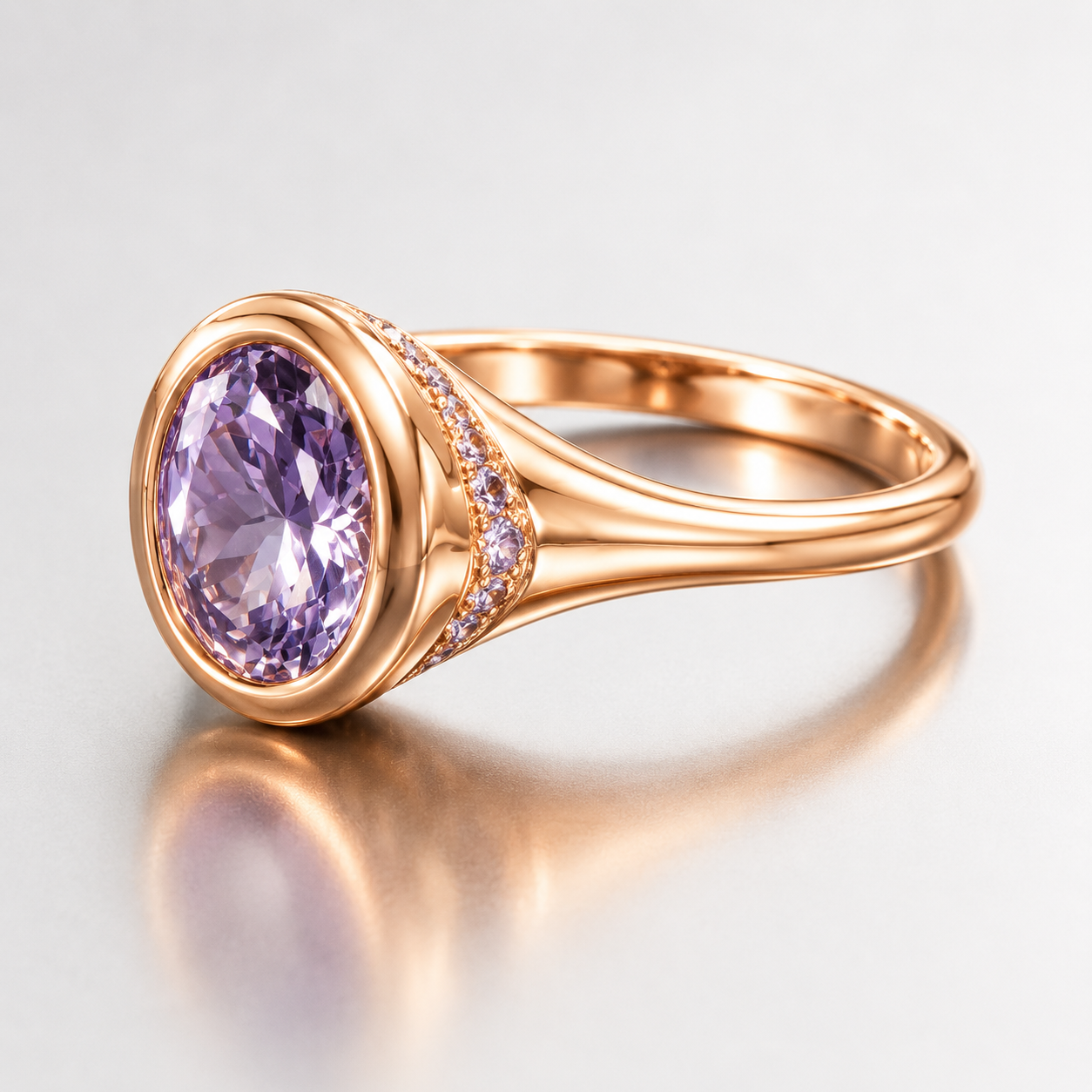 14k Rose Gold Purple Spinel & Pink Sapphires Ring