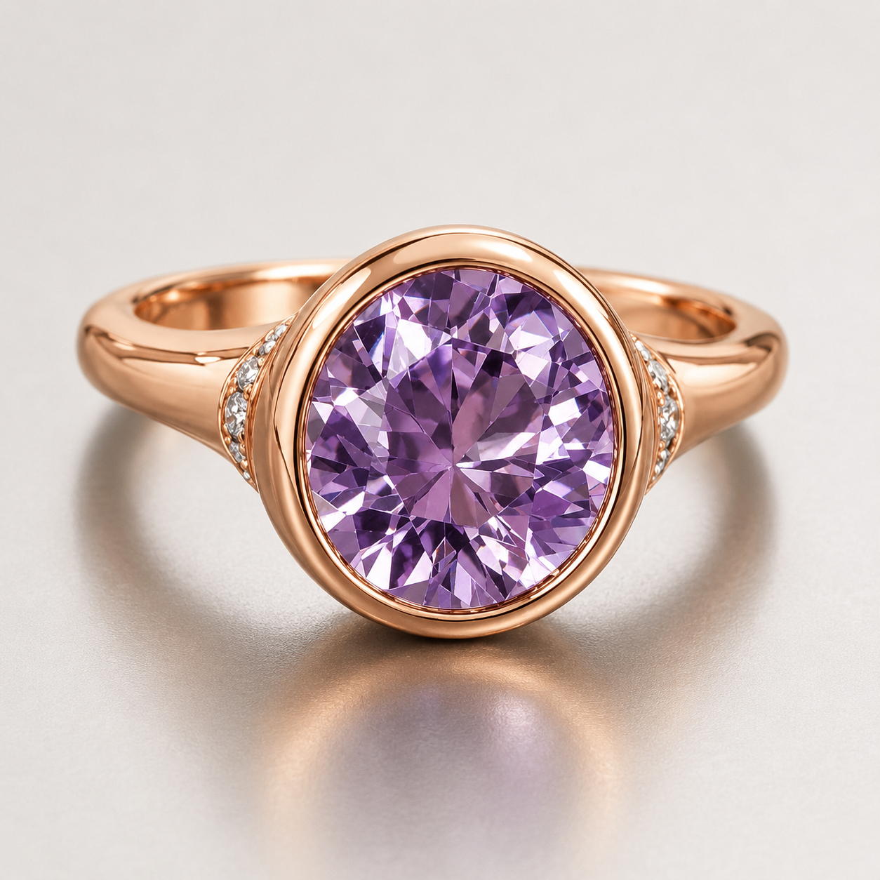 14k Rose Gold Purple Spinel & Pink Sapphires Ring