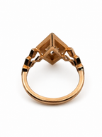14k Rose Gold Virtue Cut Natural Diamond Milgrain Ring