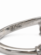 14K White Gold and Two-Row Oval Cut Lab Grown Diamond Ring 2.59ct