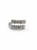 14K White Gold and Two-Row Oval Cut Lab Grown Diamond Ring 2.59ct