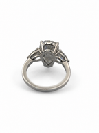 14K White Gold Pear Cut 3-Stone Lab Grown Diamond Ring 5ct
