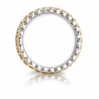 Platinum 18K Rose Gold Natural  Fancy Pink & Colorless Diamonds Bezel Set Band  -