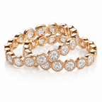 18k Rose Gold Natural Diamond Bezel Set Milgrain Eternity wedding Band Ring
