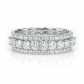 18k White Gold Natural Diamond Scalloped Bridal Engagement Band Ring
