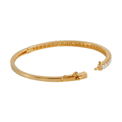 14K White, Yellow or Rose Gold Natural Round Brilliant Diamond Bangle Bracelet