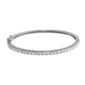 14K White, Yellow or Rose Gold Natural Round Brilliant Diamond Bangle Bracelet