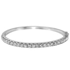 4.14 Carat 14K, 18K White, Yellow or Rose Gold Natural Round Brilliant Diamond Bangle Bracelet