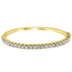 4.14 Carat 14K, 18K White, Yellow or Rose Gold Natural Round Brilliant Diamond Bangle Bracelet