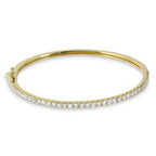 14K, 18K White, Yellow or Rose Gold Natural Round Brilliant Diamond Bangle Bracelet