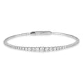 1.8 Carat 14K, 18K White, Yellow or Rose Gold Natural Round Brilliant Graduated Diamonds Flexible Bangle Bracelet