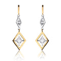 18k Rose & White Gold Natural Diamonds Virtue Cut Dangle Earrings