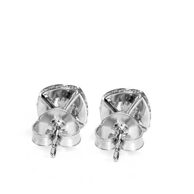 14k White Gold,Diamonds, Halo Bridal Stud Earrings