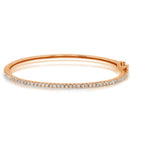 14K White, Yellow or Rose Gold Natural Diamond Bangle Bracelet