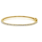 14K White, Yellow or Rose Gold Natural Diamond Bangle Bracelet