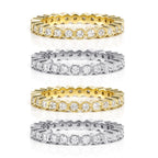 18k Yellow Gold Bezel Set  Natural Diamond Eternity Ring
