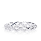 18K White Gold Diamonds Unity Engagement Bridal Eternity Ring