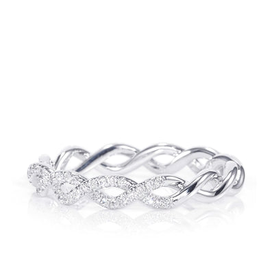 18K White Gold Diamonds Unity Engagement Bridal Eternity Ring