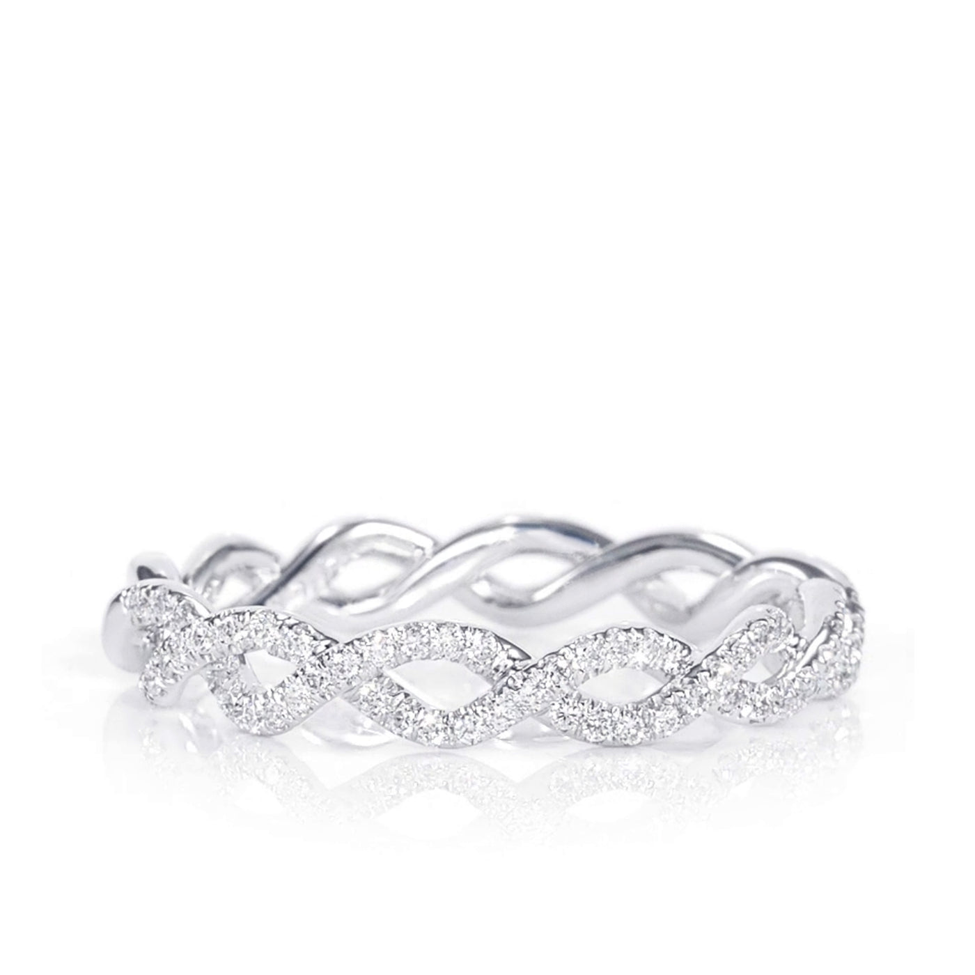 18K White Gold Diamonds Unity Engagement Bridal Eternity Ring