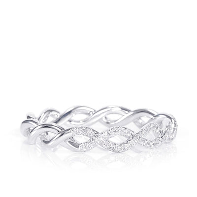 18K White Gold Diamonds Unity Engagement Bridal Eternity Ring