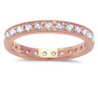 14k White, Rose or Yellow Gold Diamond Milgrain Eternity, Engagement Stackable Band Ring - .68 ct