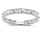 14k White, Rose or Yellow Gold Diamond Milgrain Eternity, Engagement Stackable Band Ring - .68 ct
