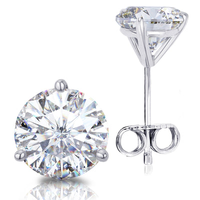 0.50 -2.5 Carats Total,14k White, Yellow, Rose Gold, or Platinum Natural Round Diamond Martini Stud Earrings