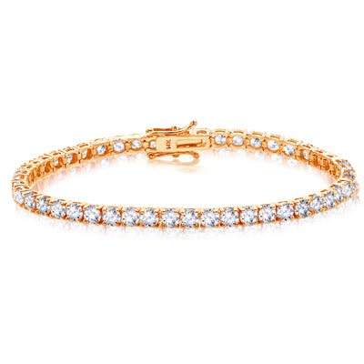 8.5 ct - 14k White, Rose or Yellow Gold Brilliant Round Diamonds Tennis Bracelet