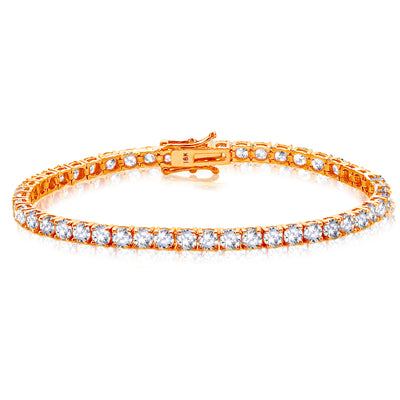 8.5 ct - 14k White, Rose or Yellow Gold Brilliant Round Diamonds Tennis Bracelet