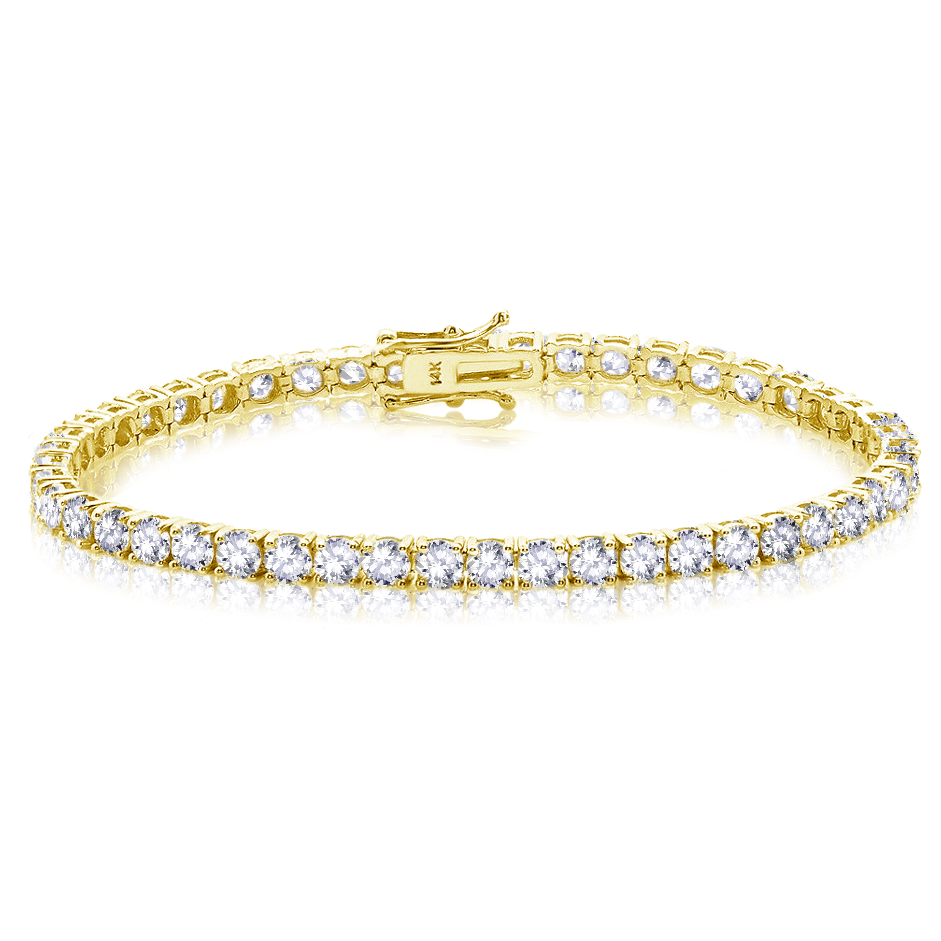 8.5 ct - 14k White, Rose or Yellow Gold Brilliant Round Diamonds Tennis Bracelet