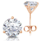 0.50 -2.5 Carats Total,14k White, Yellow, Rose Gold, or Platinum Natural Round Diamond Martini Stud Earrings
