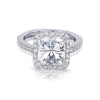 Platinum, White, or Yellow Gold Princess Cut Natural Diamond  Engagement Bridal Ring