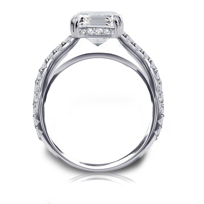 18k White, Rose ,Yellow Gold or Platinum Asscher Cut Natural Diamond  Engagement Bridal Ring