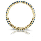 18K White Gold  Round Blue Sapphire  Eternity wedding Band Ring