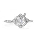 18k White Gold East West Virtue Cut Natural Diamonds Engagement Bridal Ring