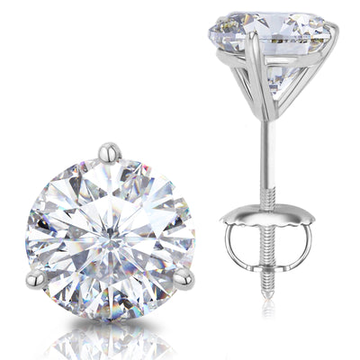 0.50 -2.5 Carats Total,14k White, Yellow, Rose Gold, or Platinum Natural Round Diamond Martini Stud Earrings