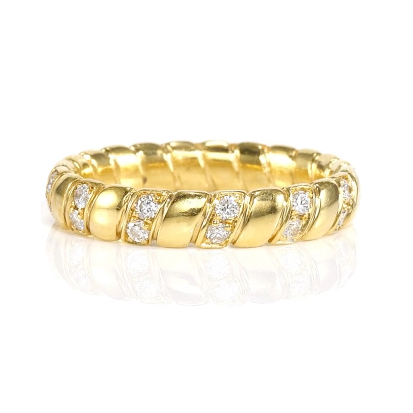 22k Yellow Gold Natural Diamonds Bridal Wedding Band Ring