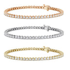 14k  White, Rose or Yellow Gold Brilliant Round Diamonds Tennis Bracelet - 2cts-10cts