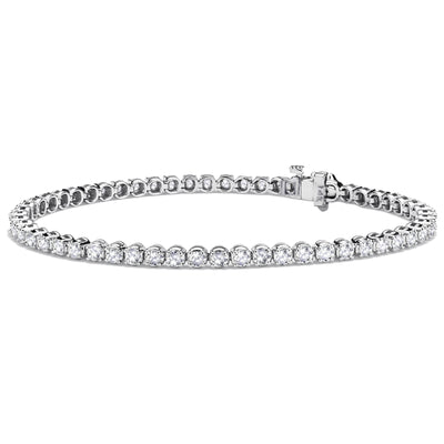 14k  White, Rose or Yellow Gold Brilliant Round Diamonds Tennis Bracelet - 2cts-10cts