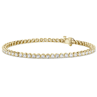 14k  White, Rose or Yellow Gold Brilliant Round Diamonds Tennis Bracelet - 2cts-10cts