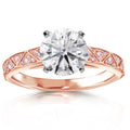 18K Rose Gold & Platinum Diamond & Fancy Pink Diamonds Engagement Bridal Ring