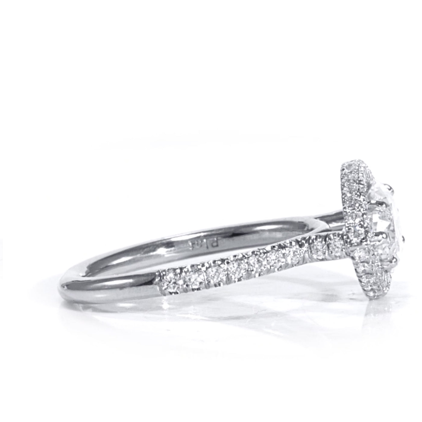 Platinum Natural Diamond Marquise Cut East West  Bridal Engagement Ring