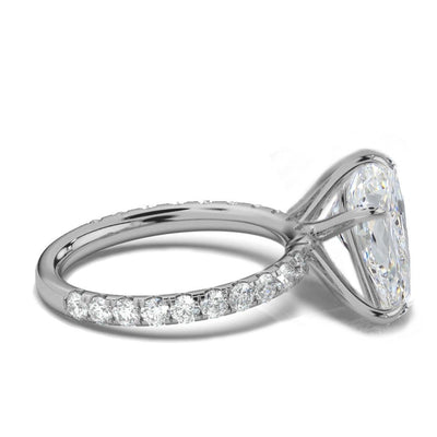 14k White Gold,Diamonds,Pear Shape Diamond Engagement Bridal Ring