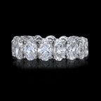 18k White Gold  Oval  Natural Diamonds Signature Eternity Bridal Engagement Band Ring 5.48CT