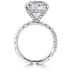 Pave Round 18K Head & Band Engagement Ring